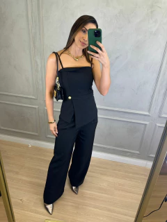 CONJUNTO CALÇA PANTALONA/CROPPED BIANCA