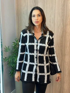 CASACO XADREZ TRICOT