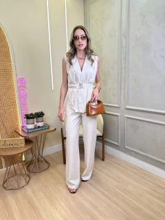 CONJUNTO CALÇA/ BLUSA PLISSADO REBEKA