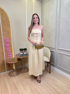 VESTIDO LONGO BOTÃO LUIZA