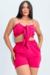 Conjunto Cropped Duna Laço Corrente Rosa-choque - PDB10.9
