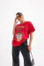 Camiseta Oversized Feminina Taz Dangerous cor Vermelha - DT88.3