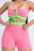 Top Franzido + Short Meia Coxa Rosa Com Faixa - PDB44.12 na internet