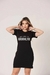 Vestido Camiseta Camisetão Brooklyn Estampado Preto - PDB79