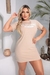 Vestido Camiseta California Estampado em Algodão Bege - PDB79.3-4