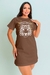 Vestido Camiseta Michigan Estampado em Algodão Marrom - PDB79.10
