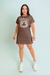 Vestido Camiseta Michigan Estampado em Algodão Marrom - PDB79.10 na internet