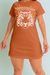 Vestido Camiseta Tigre Estampado em Algodão Ferrugem - PDB79.6 - Papai Do Brás