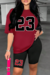 Conjunto 23 Camiseta e Short Vinho e Preto - PDB133