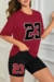 Conjunto 23 Camiseta e Short Vinho e Preto - PDB133 - Papai Do Brás