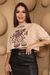 Cropped Algodão Estampa Marca de Luxo Bege em Algodão - PDB77.9