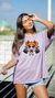 Camiseta Oversized Feminina florcinha fitnes cor branco - DT821 - loja online