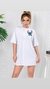 Camiseta Oversized Feminina STITCH frente costa - Papai Do Brás
