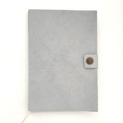 CUADERNO CUERO - GRIS 14X21
