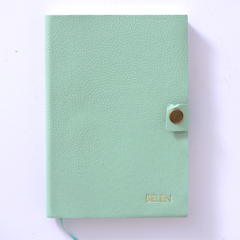 AGENDA DIARIA ECO CUERO - VERDE AGUA 14X21 - comprar online