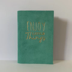 CUADERNITO 9X13 -ENJOY - GAMUZA VERDE TIFANY - comprar online