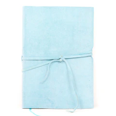 CUADERNO GAMUZA - CELESTE 14X21 LAZOS - ENTREGA INMEDIATA