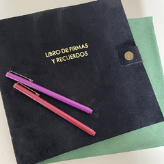 LIBRO DE FIRMAS GAMUZA - 23X23 - comprar online