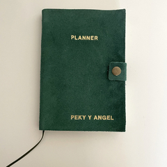 PLANNER PERPETUO GAMUZA - 12 VERDE INGLES 14X21