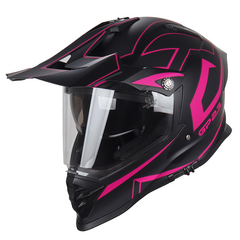 CASCO ENDURO DOBLE VISOR GP23 BUBBA 800 NEGRO ROSA MATE