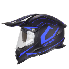 CASCO ENDURO DOBLE VISOR GP23 BUBBA 800 AZUL MATE - comprar online