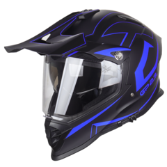 CASCO ENDURO DOBLE VISOR GP23 BUBBA 800 AZUL MATE