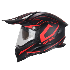 CASCO ENDURO DOBLE VISOR GP23 BUBBA 800 NEGRO ROJO MATE - comprar online