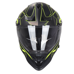 CASCO ENDURO DOBLE VISOR GP23 BUBBA 800 NEGRO FLUO MATE - FRASER MOTOS