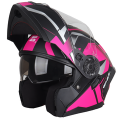 CASCO REBATIBLE DOBLE VISOR GP23 FURIUS 900 ROSA MATE - comprar online