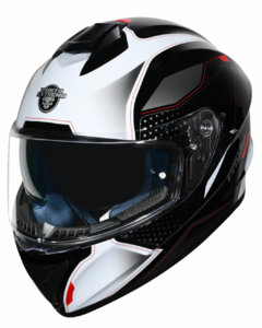 CASCO DOBLE VISOR 981 PUNTO EXTREMO ROJO BLANCO