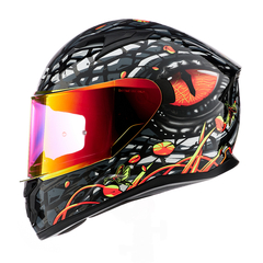 CASCO MAC SPEED SAURON LTDA BK/OR + VISOR DE REGALO