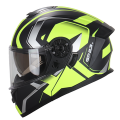 CASCO REBATIBLE DOBLE VISOR GP23 FURIUS AMARILLO FLUO