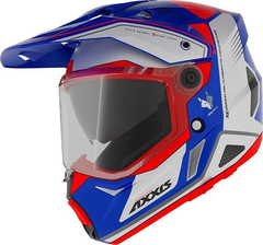 CASCO WOLF DS ROADRUNNER C7 AZUL MATEY NARANJA FLUO