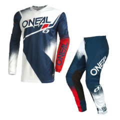 CONJUNTO ENDURO ONEAL ELEMENT RACEWEAR BLUE WHITE RED
