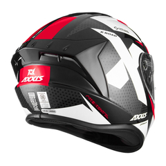 CASCO AXXIS DRAKEN X-ROAD B2 NEGRO/BLANCO/ROJO BRILLO - FRASER MOTOS