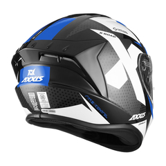 CASCO AXXIS DRAKEN X-ROAD NEGRO/BLANCO/AZUL BRILLO - FRASER MOTOS