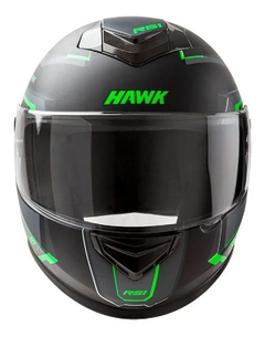 CASCO HAWK RS1 ALPHA NEGRO VERDE - FRASER MOTOS