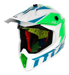 CASCO FALCON INTERPOSE C7 AZUL PERLA BRILLO - comprar online