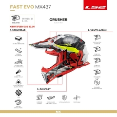 CASCO 437 FAST CRUSHER BLACK RED - tienda online