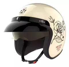 CASCO HAWK 721 NEVER GIVE UP CREMA CON SUN VISOR Y VISERA en internet