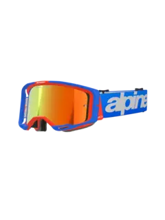 ANTIPARRAS ALPINESTARS VISION 8 WORDMARK AZUL NARANJA ESPEJADO ROJO
