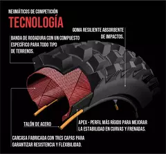 Imagen de CUBIERTA BORILLI 110/100-18 TRASERA EXC INFINITY B007