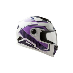 CASCO HAWK RS1 ALPHA BLANCO VIOLETA BRILLANTE - FRASER MOTOS