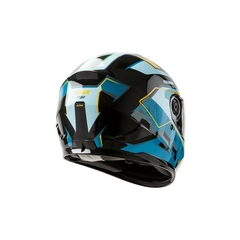 CASCO HAWK RS1 ALPHA NEGRO CELESTE BRILLANTE - tienda online