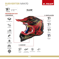 470 SUBVERTER CLAW NEGRO MATE ROJO en internet