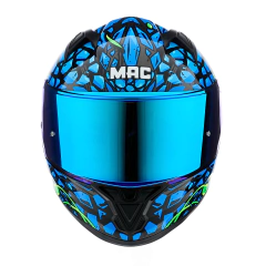 CASCO MAC SPEED SAURON LTDA BL/GR + VISOR DE REGALO - FRASER MOTOS
