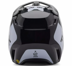 CASCO FOX V1 LEAN NEGRO BLANCO GRIS BRILLO - tienda online