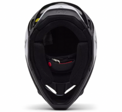 CASCO FOX V1 LEAN NEGRO BLANCO GRIS BRILLO - FRASER MOTOS
