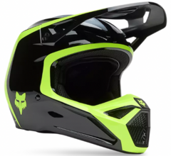 CASCO FOX V1 FLOW NEGRO FLUO BRILLO - comprar online