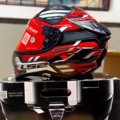 CASCO LS2 327 CHALLENGER SPIN NEGRO ROJO BLANCO - comprar online